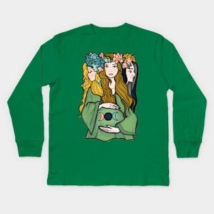 Triple Goddess Kids Long Sleeve T-Shirt